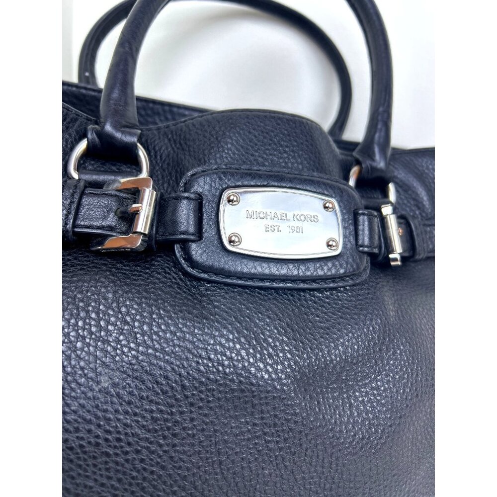 Michael Kors Black Leather Satchel with Chain Strap - Picture 2 of 13